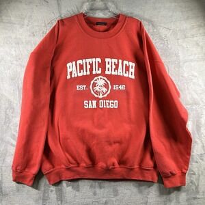 Pacific Beach Crewneck Sweatshirt California Size X-Large‎ ~ Color Is Coral~